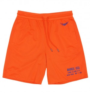 Avirex Aviator Mesh Short Pantaloncini Uomo Arancioni | CQWOHZV-94