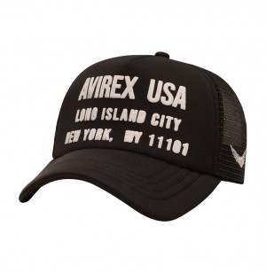 Avirex Aviator Trucker Hat Cappelli Uomo Nere | CHJWQAT-63