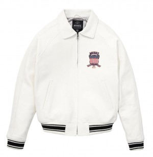 Avirex Icon Jacket Leather Uomo Bianche | SEBVTNH-91