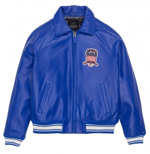 Avirex Icon Jacket Leather Uomo Blu Profondo | UBCHWLQ-86