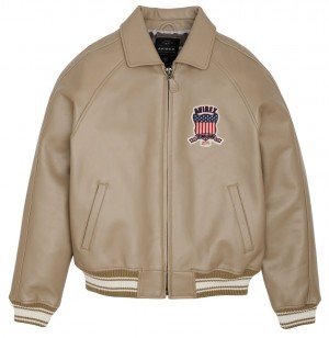 Avirex Icon Jacket Leather Uomo Mink | UBIDNQR-40