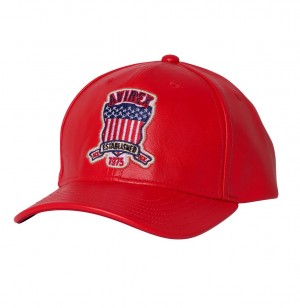 Avirex Icon Pelle Hat Cappelli Uomo Rosse | UXNZWES-23