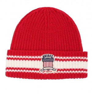Avirex Icon Striped Beanie Cappelli Uomo Rosse | KEOLYJH-90