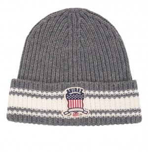 Avirex Icon Striped Beanie Cappelli Uomo Grigie | MEPWFGT-59