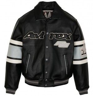 Avirex Limited Edition City Series Las Vegas Jacket Leather Uomo Nere | RNKOAMU-39