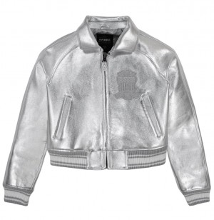 Avirex Limited Edition Cropped Metallic Icon Jacket Giacca Donna Argento | WSLAJIP-39