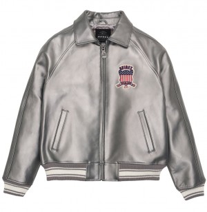 Avirex Limited Edition Pewter Metallic Icon Jacket Giacche Uomo Metal Argento | LZBAKWG-19